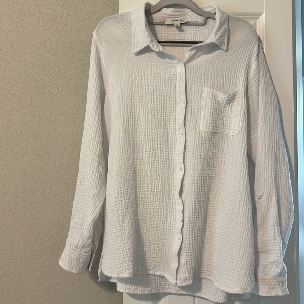 Anne Klein White Button Down Shirt